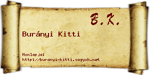 Burányi Kitti névjegykártya