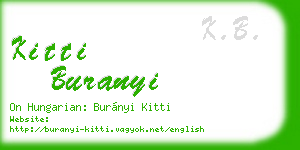 kitti buranyi business card